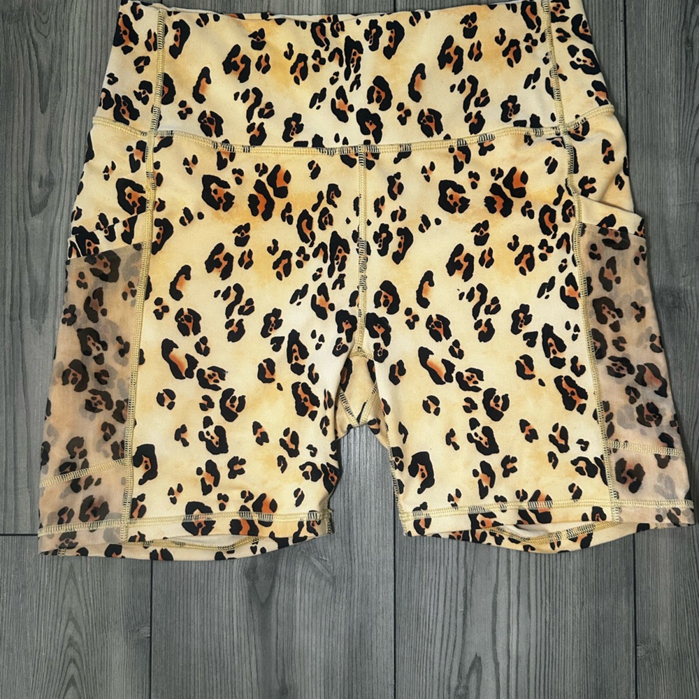 Fabletics Leopard Print Biker Shorts